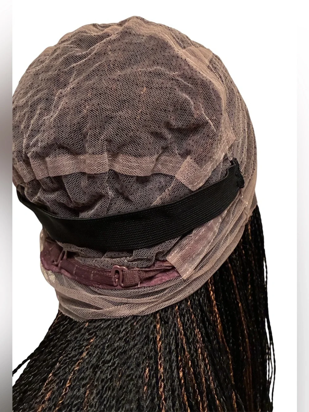 Synthetic Micro Twist Lace Front Wig in Black with Copper Highlights